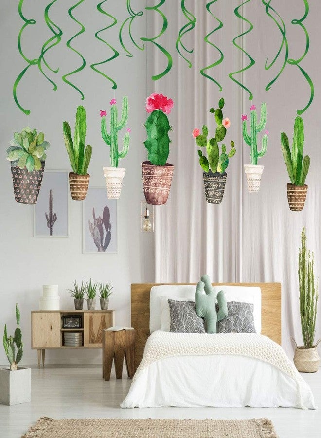 CC HOME مجموعة CC HOME المكونة من 30 قطعة من زينة الصبار المعلقة على شكل دوامات، مثالية لتزيين حفلات أعياد الميلاد، وحفلات استقبال المولود، وتزيين المنزل. - Image 5