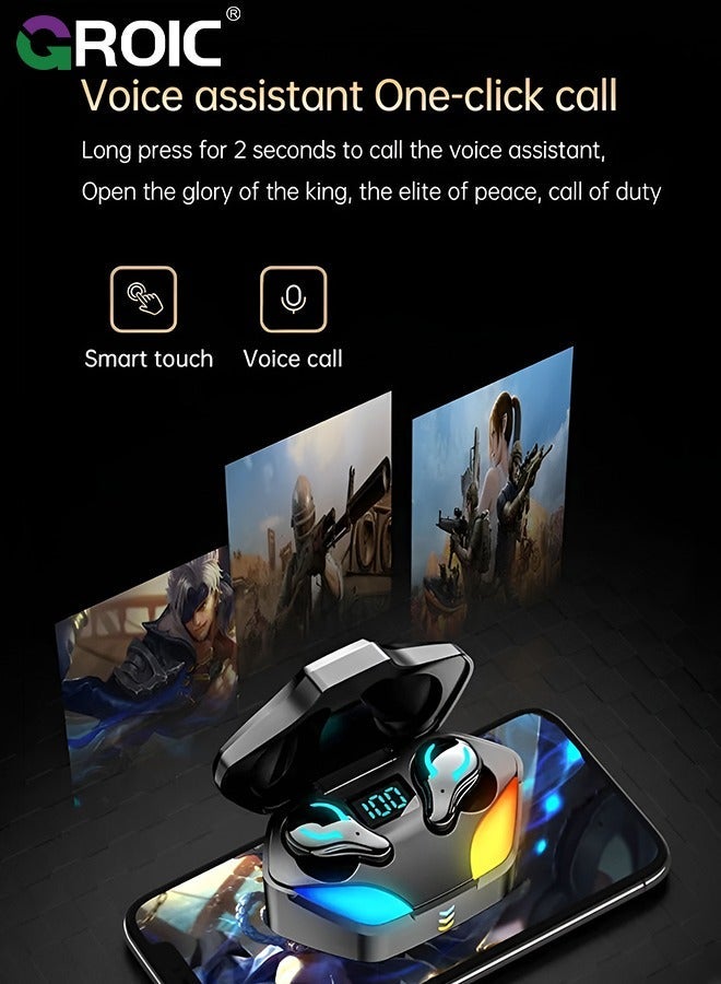 GROIC Wireless Earphones, Bluetooth Earphones 5.1, Waterproof Noise Reduction Cvc8.0 Low Latency Stereo, Sports With Microphone  - Image 5