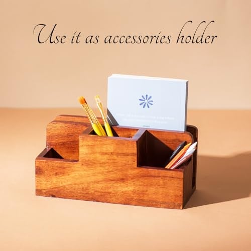 nestroots Wooden Napkin & Cutlery Holder Spoon stand for kitchen | 8 Inch Brown | Cutlery Holder for Dining Table | Wooden Caddy Storage Organiser Stand Caddy Holder - Image 3