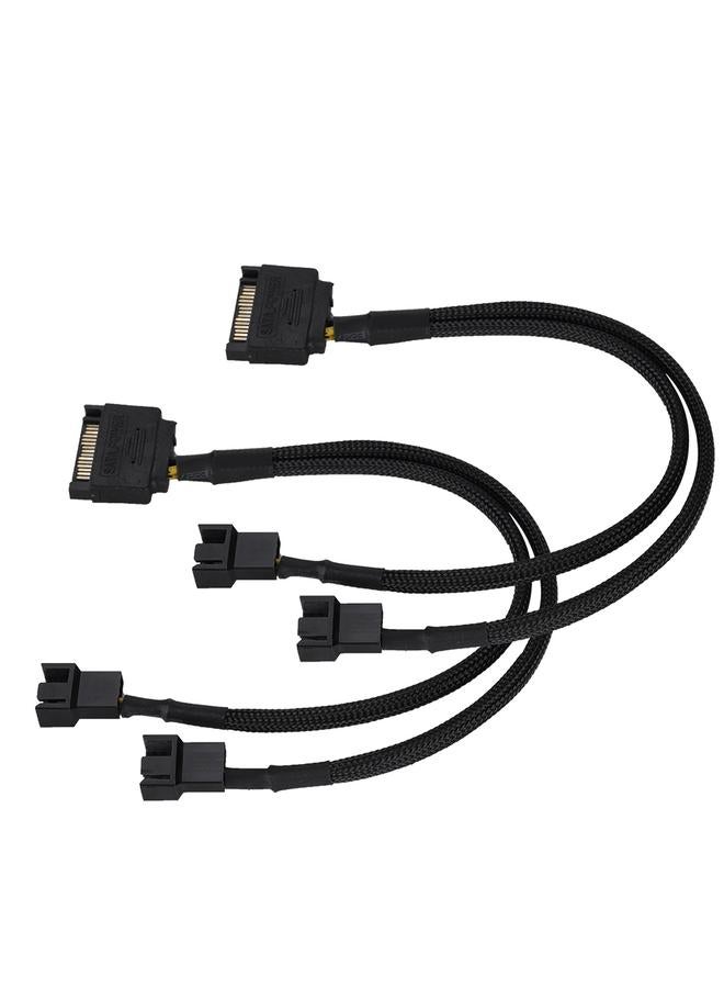 Loquat SATA 15Pin to 2*4Pin Cooling Fan Power Adapter Cable 2 way Converter 22AWG Cable  - Image 3