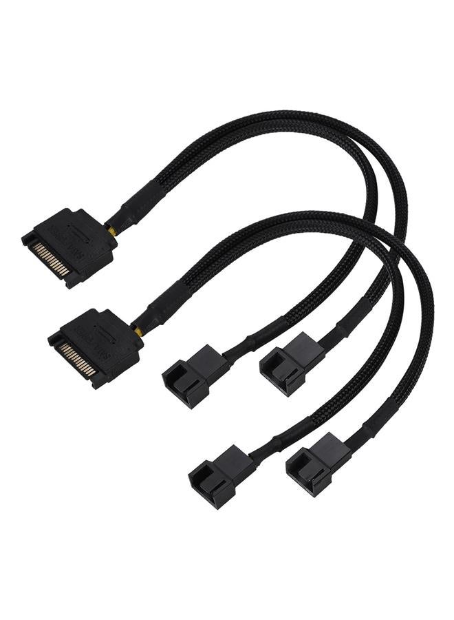 Loquat SATA 15Pin to 2*4Pin Cooling Fan Power Adapter Cable 2 way Converter 22AWG Cable  - Image 2