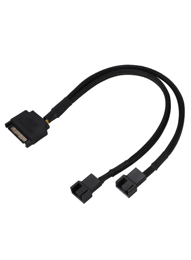 Loquat SATA 15Pin to 2*4Pin Cooling Fan Power Adapter Cable 2 way Converter 22AWG Cable  - Image 5
