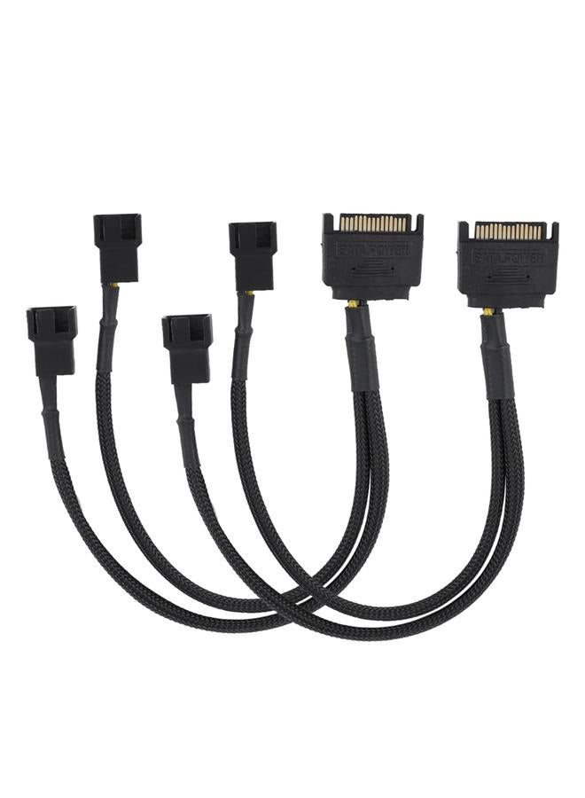 Loquat SATA 15Pin to 2*4Pin Cooling Fan Power Adapter Cable 2 way Converter 22AWG Cable  - Image 1