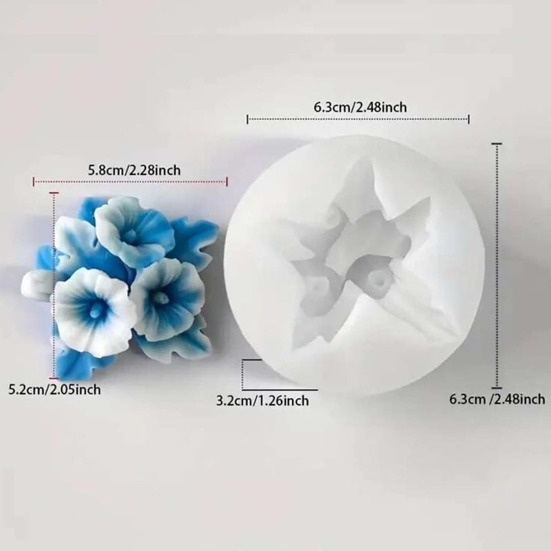 Skytail Flower Candle Mold Daisy Hibiscus Flower Molds for Making Scented Candle Wax Waxmelts Aromatherapy Chocolate Fondant Candy Cake Decoration Polymer Clay Resin Art Soap Molds DIY Cake Mould - Image 2