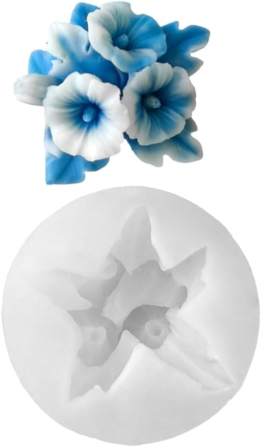 Skytail Flower Candle Mold Daisy Hibiscus Flower Molds for Making Scented Candle Wax Waxmelts Aromatherapy Chocolate Fondant Candy Cake Decoration Polymer Clay Resin Art Soap Molds DIY Cake Mould - Image 1