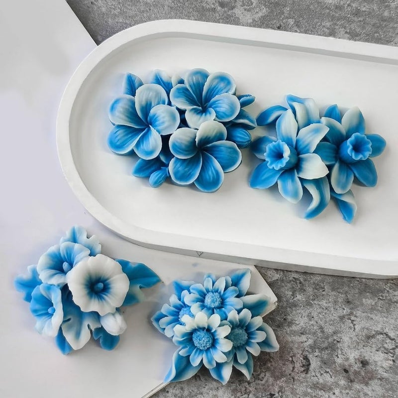 Skytail Flower Candle Mold Daisy Hibiscus Flower Molds for Making Scented Candle Wax Waxmelts Aromatherapy Chocolate Fondant Candy Cake Decoration Polymer Clay Resin Art Soap Molds DIY Cake Mould - Image 3