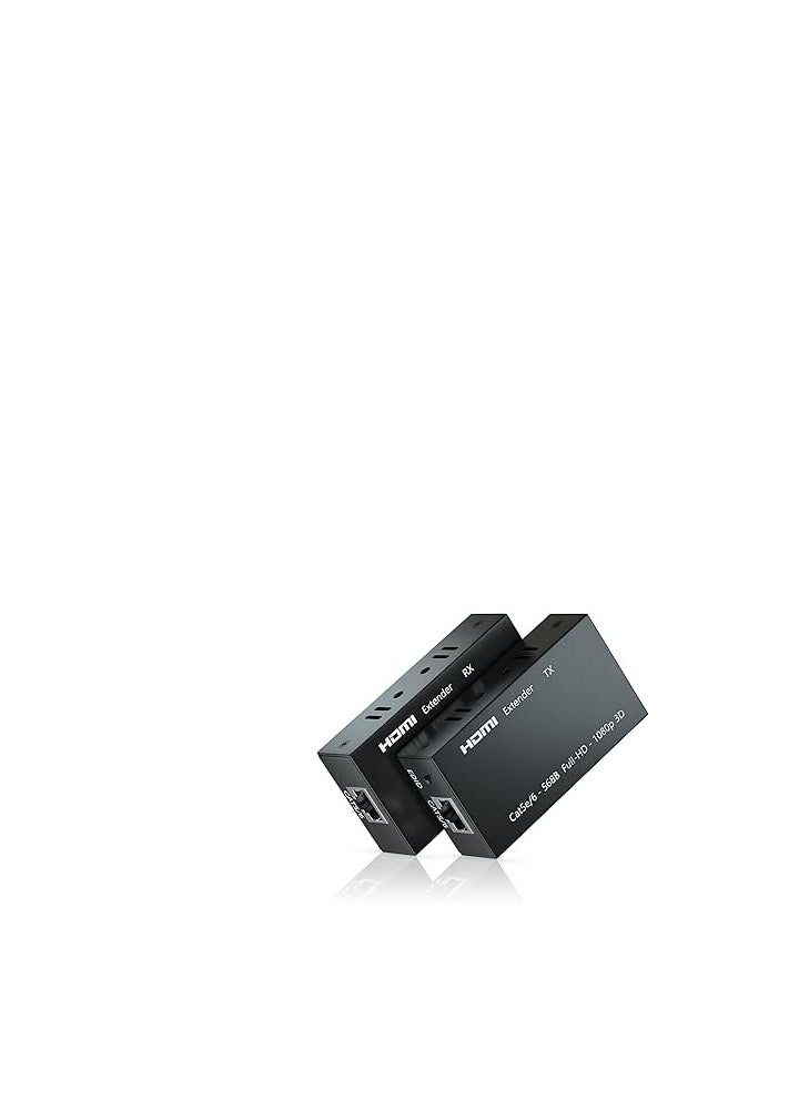 Generic - HDMI Extender, 1080P HDMI Transmitter and Receiver Up to 60 Meters(196ft), HDMI Ethernet Sender Repeater Over Singal RJ45 Cat5e/Cat6/Cat7 Ethernet LAN Cable, HDMI to RJ45 and RJ45 to HDMI Transmitter - Image 1