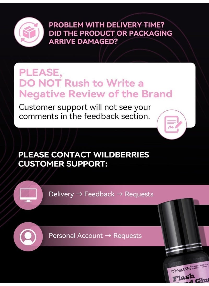 D'AMMA'N DAMMAN 5ml Professional Eyelash Extension Glue - 0.3-0.5s Hyper-Fast Drying Strong Retention Salon Glue, Premium Lash Extension Adhesive for Master Artists Only - Image 4