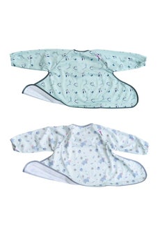 Tidy Tot ®™ Coverall Baby Weaning Bib for Bib & Tray Kit Twin Pack.2 Coverall Baby Feeding Bibs with Sleeves. Attaches to Tray.Catch All Sleeved Bibs.Baby Led Weaning Bibs for Baby.