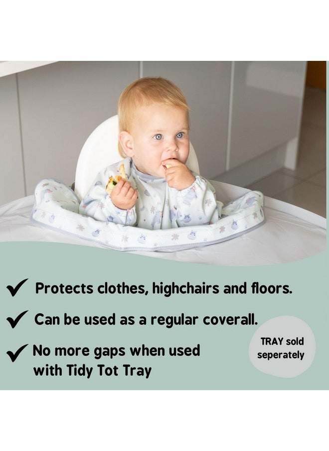 Tidy TOT - Tidy Tot ®™ Coverall Baby Weaning Bib for Bib & Tray Kit Twin Pack.2 Coverall Baby Feeding Bibs with Sleeves. Attaches to Tray.Catch All Sleeved Bibs.Baby Led Weaning Bibs for Baby. - Image 1