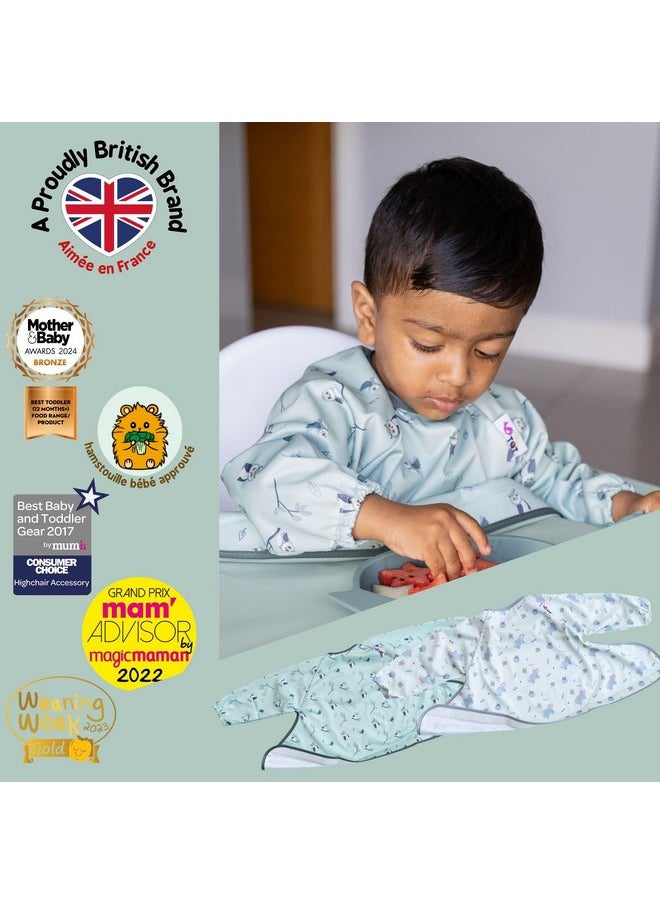 Tidy TOT - Tidy Tot ®™ Coverall Baby Weaning Bib for Bib & Tray Kit Twin Pack.2 Coverall Baby Feeding Bibs with Sleeves. Attaches to Tray.Catch All Sleeved Bibs.Baby Led Weaning Bibs for Baby. - Image 1