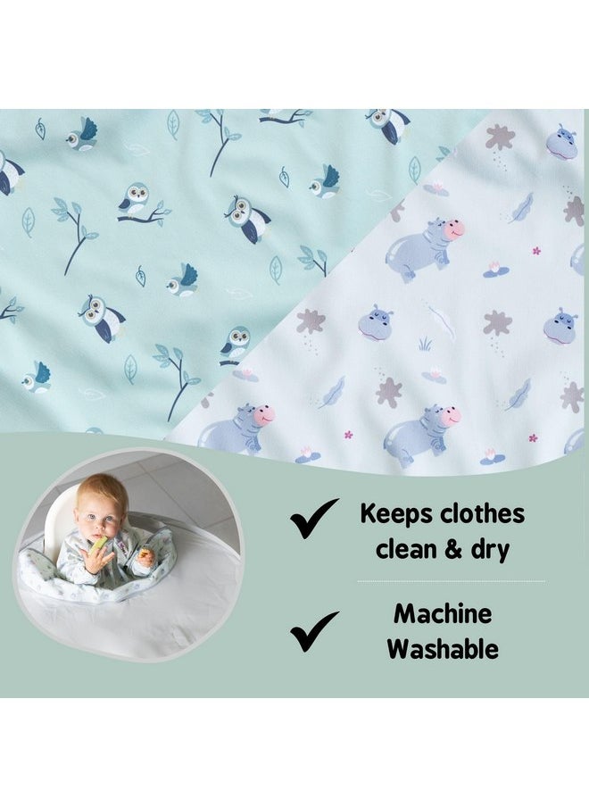 Tidy TOT - Tidy Tot ®™ Coverall Baby Weaning Bib for Bib & Tray Kit Twin Pack.2 Coverall Baby Feeding Bibs with Sleeves. Attaches to Tray.Catch All Sleeved Bibs.Baby Led Weaning Bibs for Baby. - Image 1