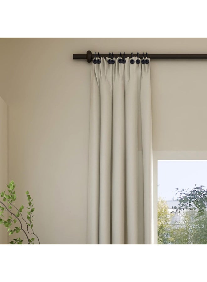 Bukela Black Shower Curtain Hooks Rust Proof, Metal Shower Hook Round, Vintage Shower Curtain Rings, Senior Decorative Bathroom Curtain Liner Window Rods Hook, Set of 12 - Image 4