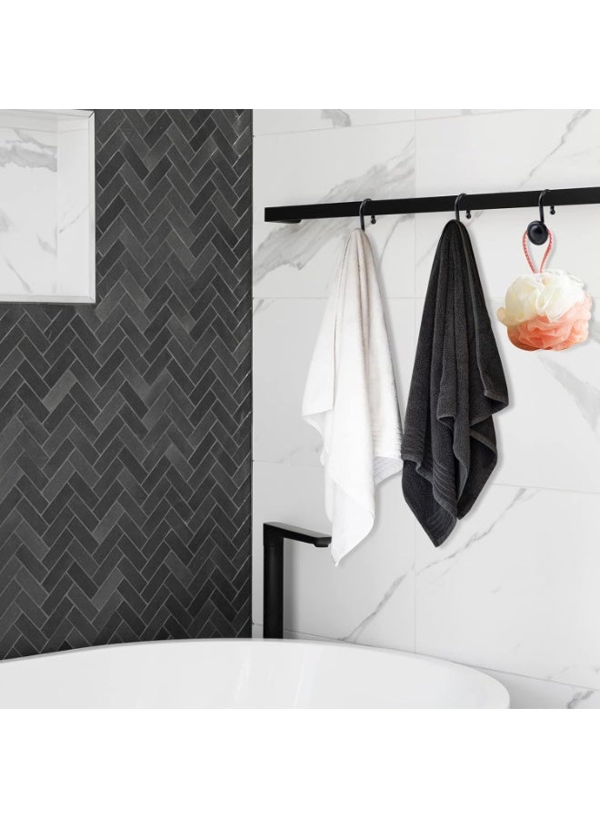 Bukela Black Shower Curtain Hooks Rust Proof, Metal Shower Hook Round, Vintage Shower Curtain Rings, Senior Decorative Bathroom Curtain Liner Window Rods Hook, Set of 12 - Image 5