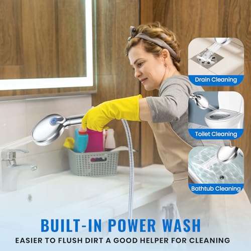 Ryamen Filtered Shower Head with Handheld, High Pressure 9-Spray Modes Detachable Shower Head with Filter for Hard Water-Remove Chlorine & Impurities, Improve Skin & Hair Health, Chrome - Image 5