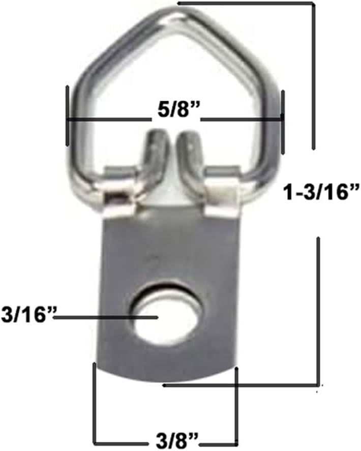888 Corp 10 Pack - 1 Hole Heavy Duty D Ring Picture Hanger with Screws - Pro Quality - Image 2