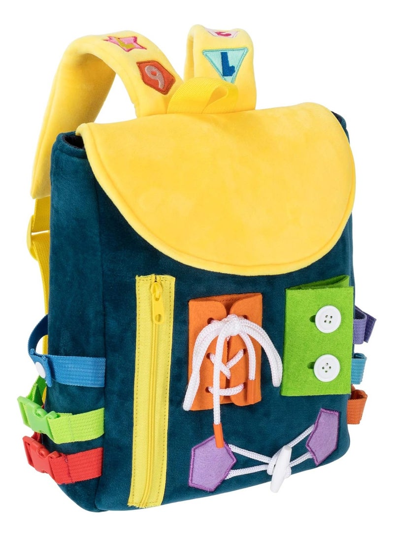 Toddler Backpack with Buckles and Learning Activity Toys Develop Fine Motor Skills and Basic Life Skills Learn to Tie Shoes - Image 1