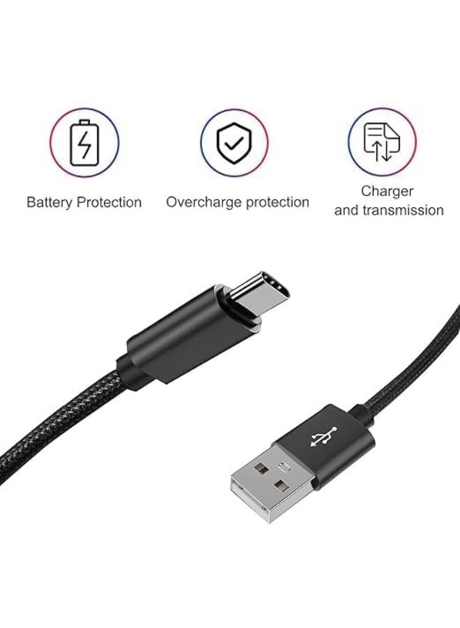 USB-A to USB-C cable 1M | Nylon Braided Fast Charging & Data Sync Cable | Durable Tangle-Free Charger Cord Compatible with iPhone, iPad & Lightning Devices | Black | MG-CB001 - Image 2