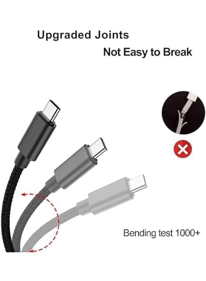USB-A to USB-C cable 1M | Nylon Braided Fast Charging & Data Sync Cable | Durable Tangle-Free Charger Cord Compatible with iPhone, iPad & Lightning Devices | Black | MG-CB001 - Image 3