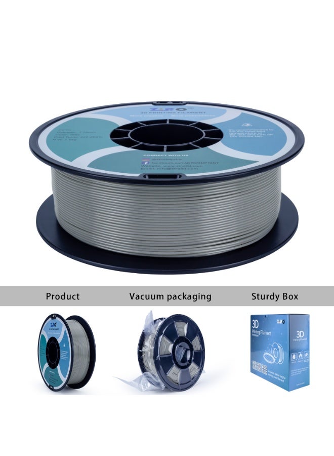 ZIRO PETG 3D Printer Filament, 1.75mm, 1kg Spool, Gray - Image 3