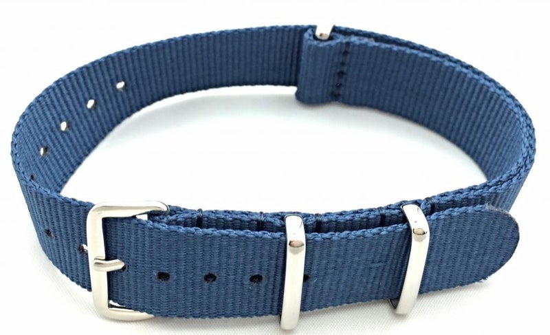 NewLife 18mm Blue Watchband | Vintage Old style Watchstrap Nylon Fabric Replacement Wrist Band that brings to Any Watch (For Men and Women) - Image 2