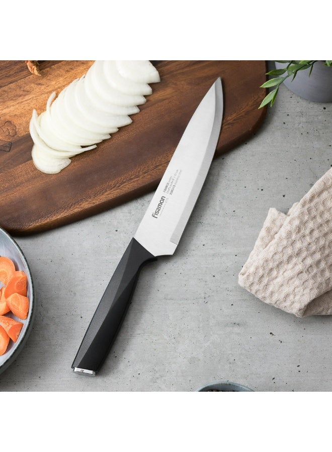 Fissman طقم سكاكين 3 قطع، سكين شيف 8 بوصة من سلسلة فرانكو من الفولاذ المقاوم للصدأ، سكين متعددة الاستخدامات 5 بوصة، سكين تقشير 3.5 بوصة - Image 3