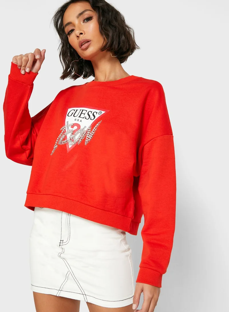 GUESS Glitter Logo Sweatshirt