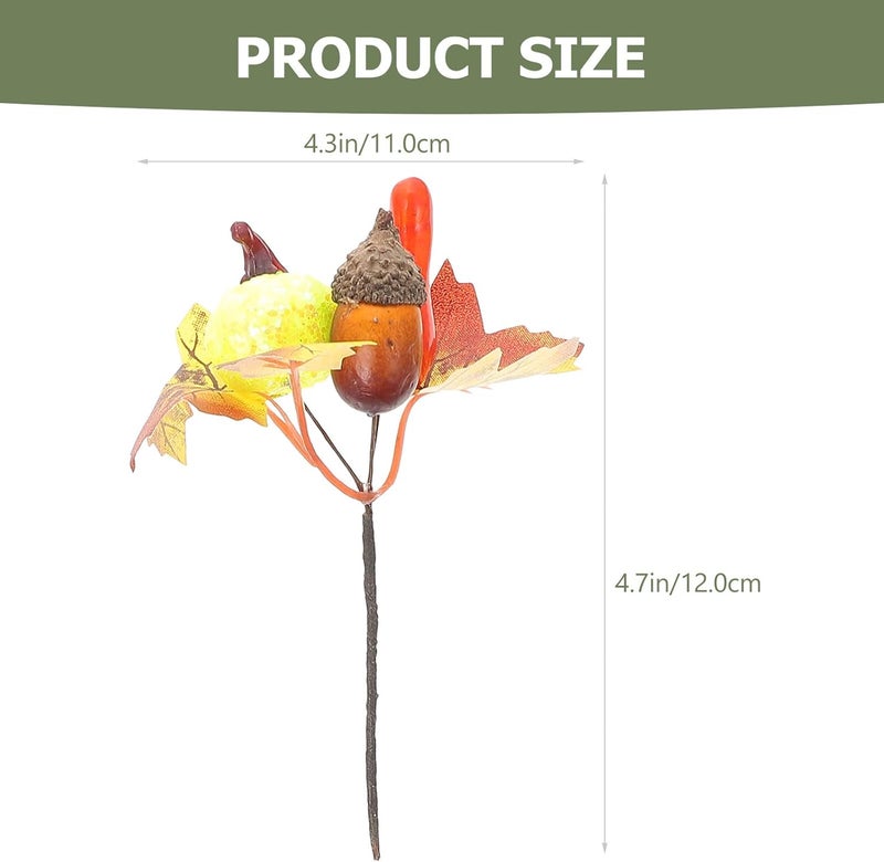 VICASKY 4pcs Thanksgiving Pumpkin Maple Leaf Branches Faux Plants Indoor Autumn Fall Gathering Home Décor Seasonal Arrangement - Image 2
