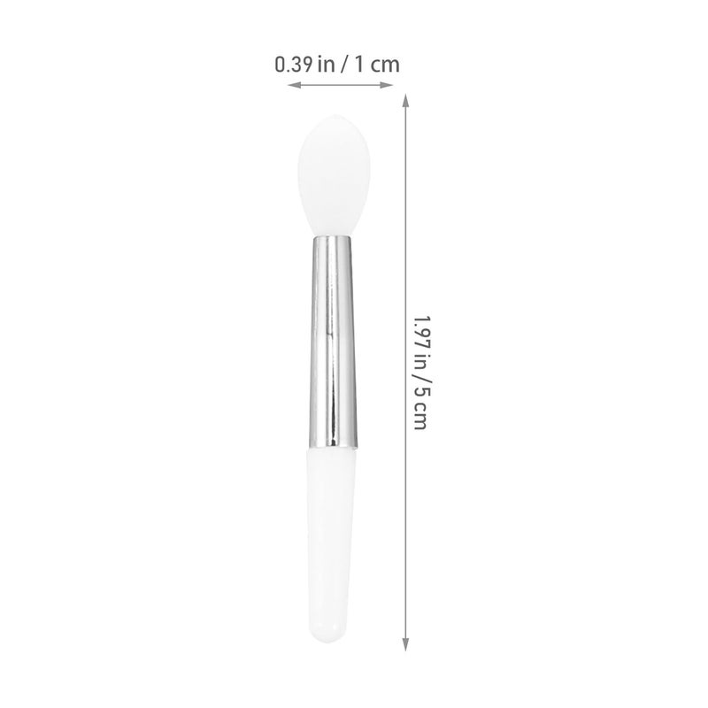 12pcs Silicone Lip Brush Set White Handle Mini Lip Balm Applicators Portable Lipstick Mask Makeup Tools for Travel and Daily Use - Image 2