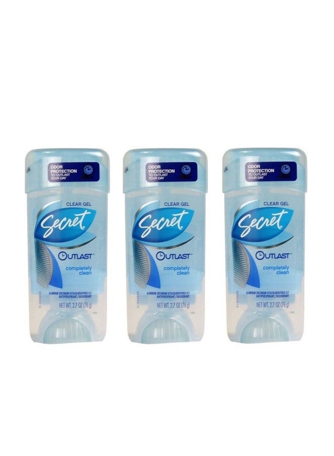 سيكريت مجموعة من 3 قطع جل مضاد للتعرق ومزيل العرق أوتلاست نظيف تمامًا 76x3 جم - Image 1