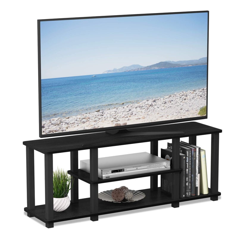 Furinno â€Ž20 Pounds Turn-N-Tube No Tools 3D 3-Tier Entertainment TV Stand up to 50 inch TV, Square Tubes, Americano/Black - Image 1