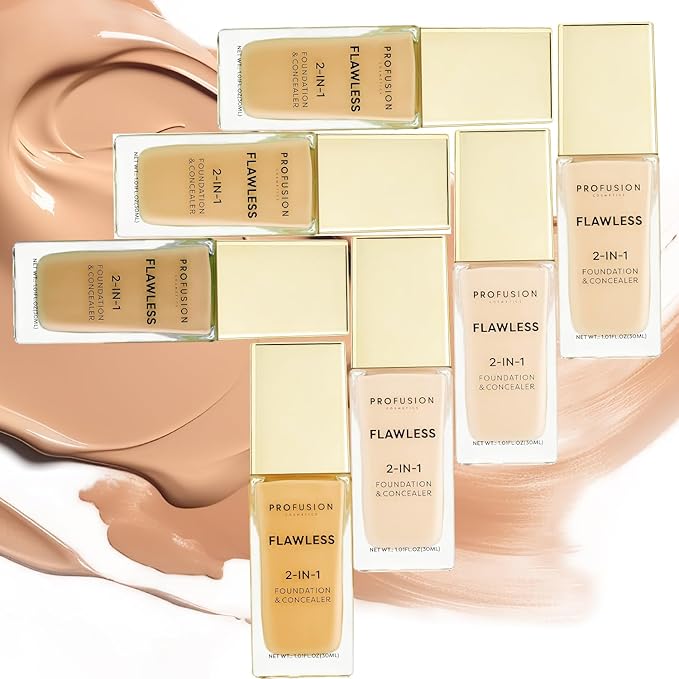 Profusion Cosmetics 2In1 Foundation and Concealer for Light Skin Tone Flawless Full Coverage and Matte Finish with Convenient Solution for Achieving Polished Look Fair Ivory - Image 4