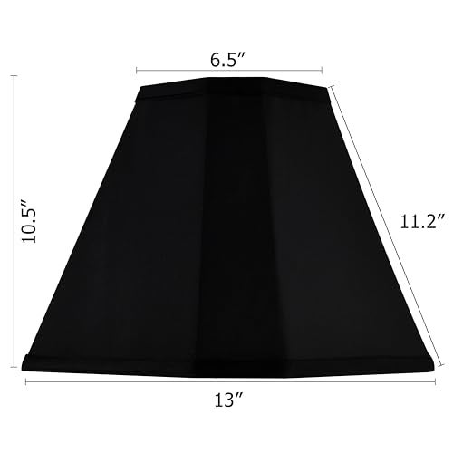 GO&SO GOSO Bell Lamp Shades Set of 1 Black Scalloped Lamp Shade Replacement Lamp Shade For Floor Table Lamp Shade 65Top x 13Bottom x 112Slant Height x 105Vertical HeightSpider Easy Assembly - Image 3