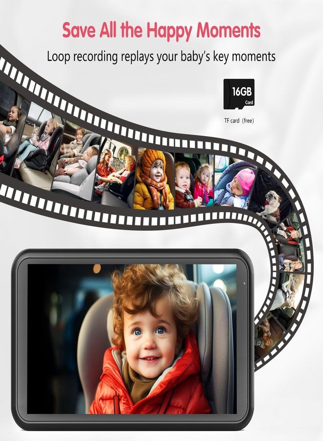 LUCKVIEW BM3 Baby Car Camera, 5.2" 1080P with Video Recording & TF Card, Back Seat Camera with 3X Zoom, 360° Rotation, Easy Installation Baby & Pet Car Monitor - Image 3