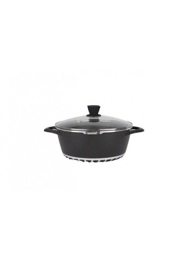 HOMEVEO Non-Stick Coated Die-Cast Pot With Glass Lid 32 cm - Image 1