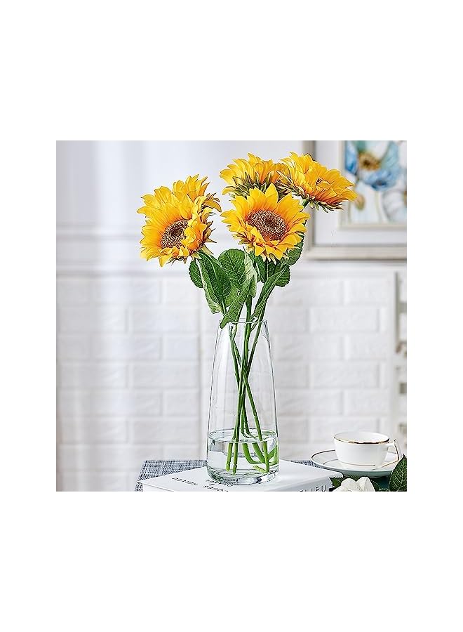 The Bros مزهرية زجاجية أوراورا فانتوم مزهرية زجاجية شفافة مزهرية زهور للديكور المنزلي مصنوعة يدويًا حديثة كبيرة لمراكز الزهور، الزفاف، المكتب، غرفة المعيشة - (شفافة) - Image 2