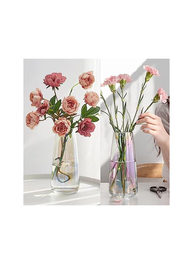 The Bros مزهرية زجاجية أوراورا فانتوم مزهرية زجاجية شفافة مزهرية زهور للديكور المنزلي مصنوعة يدويًا حديثة كبيرة لمراكز الزهور، الزفاف، المكتب، غرفة المعيشة - (شفافة) - Image 5