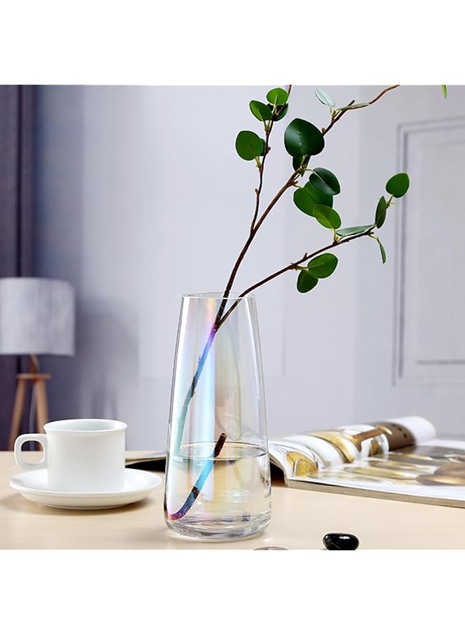 The Bros مزهرية زجاجية أوراورا فانتوم مزهرية زجاجية شفافة مزهرية زهور للديكور المنزلي مصنوعة يدويًا حديثة كبيرة لمراكز الزهور، الزفاف، المكتب، غرفة المعيشة - (شفافة) - Image 1