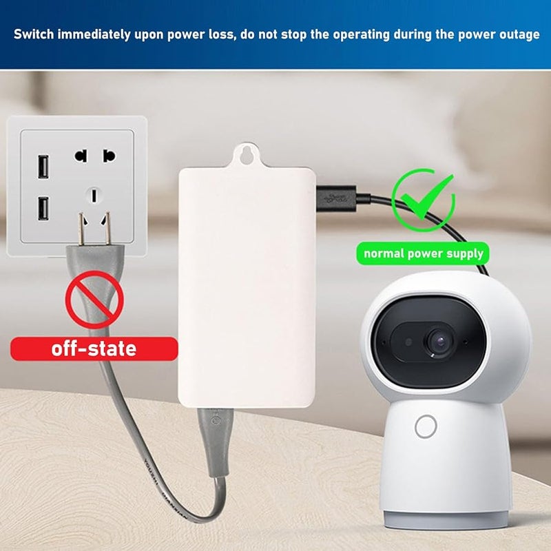 Fockety Mini UPS Battery Backup 2400mAh Uninterruptible Power Supply For Router Modem Security Camera White - Image 1