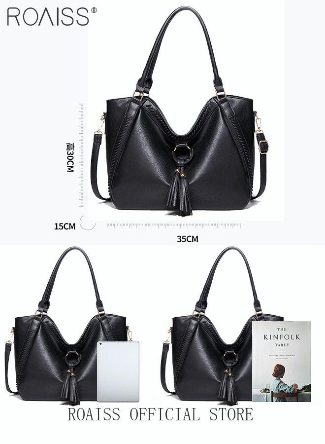 Women's Large Crossbody Bag Set – Waterproof PU Leather Hobo Tote & Shoulder Handbag for Daily Use Travel Work Casual - Image 2