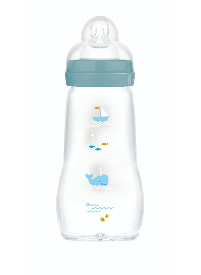 Mam Baby Feel Good Glass Bottle  Blue Sealife - Image 1