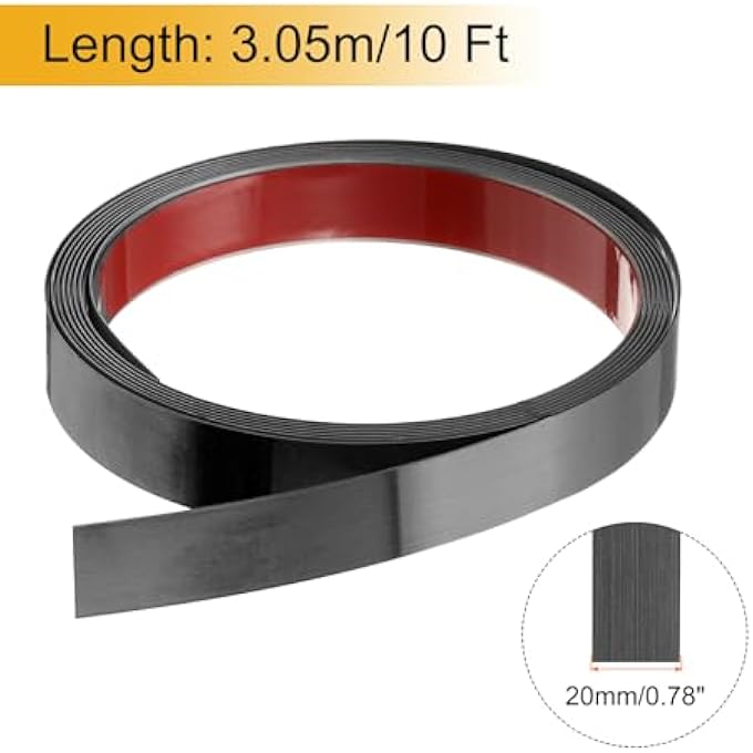 STAINLESS STEEL WALL MOLDING STRIP, 10 FT X 0.78 INCHES, SELF-ADHESIVE METAL STRIP, SELF-ADHESIVE MIRROR STRIP FOR WALL CEILING, FIREPLACE, MIRROR EDGE, BRUSHED BLACK - Image 3