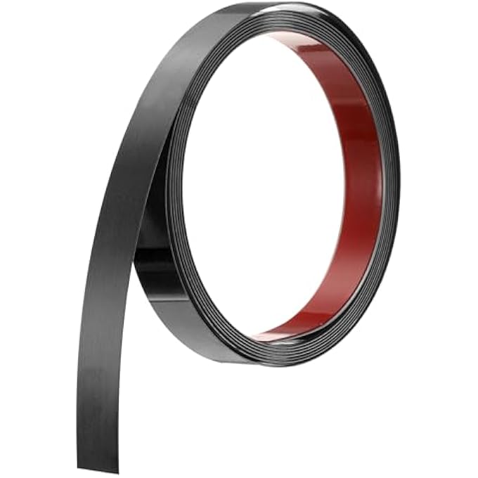 STAINLESS STEEL WALL MOLDING STRIP, 10 FT X 0.78 INCHES, SELF-ADHESIVE METAL STRIP, SELF-ADHESIVE MIRROR STRIP FOR WALL CEILING, FIREPLACE, MIRROR EDGE, BRUSHED BLACK - Image 1