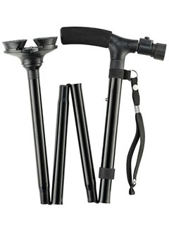 MIRFA Adventure-Ready Folding Cane: LED Light, Adjustable, Cushioned T Handle, Pivoting Quad Base – Ideal for Hiking, Mountain Climbing, and Backpacking  - Image 3
