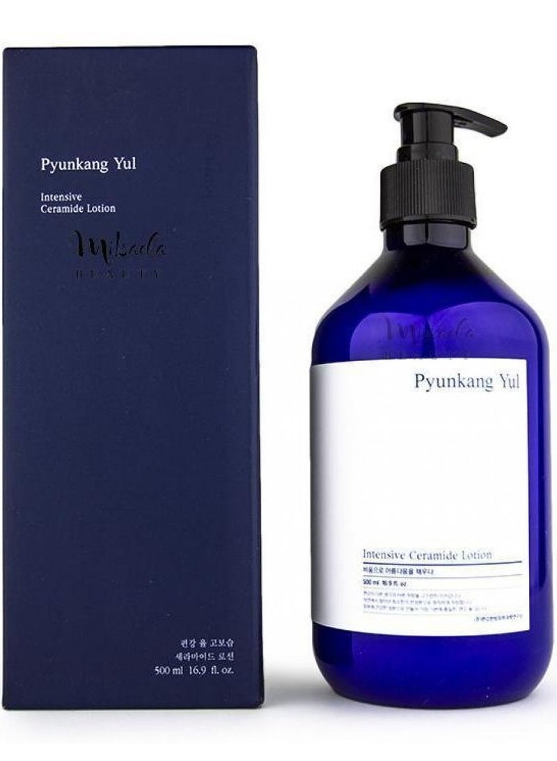 Pyunkang Yul لوشن السيراميد المكثف من بيونكانج يول - لوشن مرطب للوجه والجسم خالٍ من العطور - مرطب بحمض الهيالورونيك لجميع أنواع البشرة - مكونات طبيعية زيت الزيتون وزبدة الشيا - فيتامينات - 16.9 أونصة سائلة. - Image 1