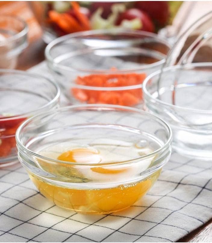 WRINGO WRINGO Glass Bowls for Kitchen Prep Dessert Dips and Candy Dishes Cake Snack Bowl Set of 6 Or Nut Bowls and Microwave Safe Clear Glass Bowls for Mixing Storing Size 35 Inch WD08  - Image 2