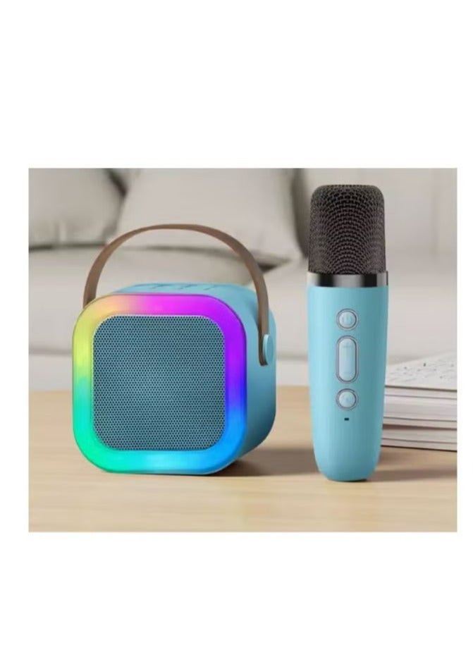 Kids Karaoke Microphone Machine Wireless Mini Portable Bluetooth Speaker Music Toys Fun Birthday Gifts for Girls, Boys & Toddlers for Singing Birthday - Blue - Image 1