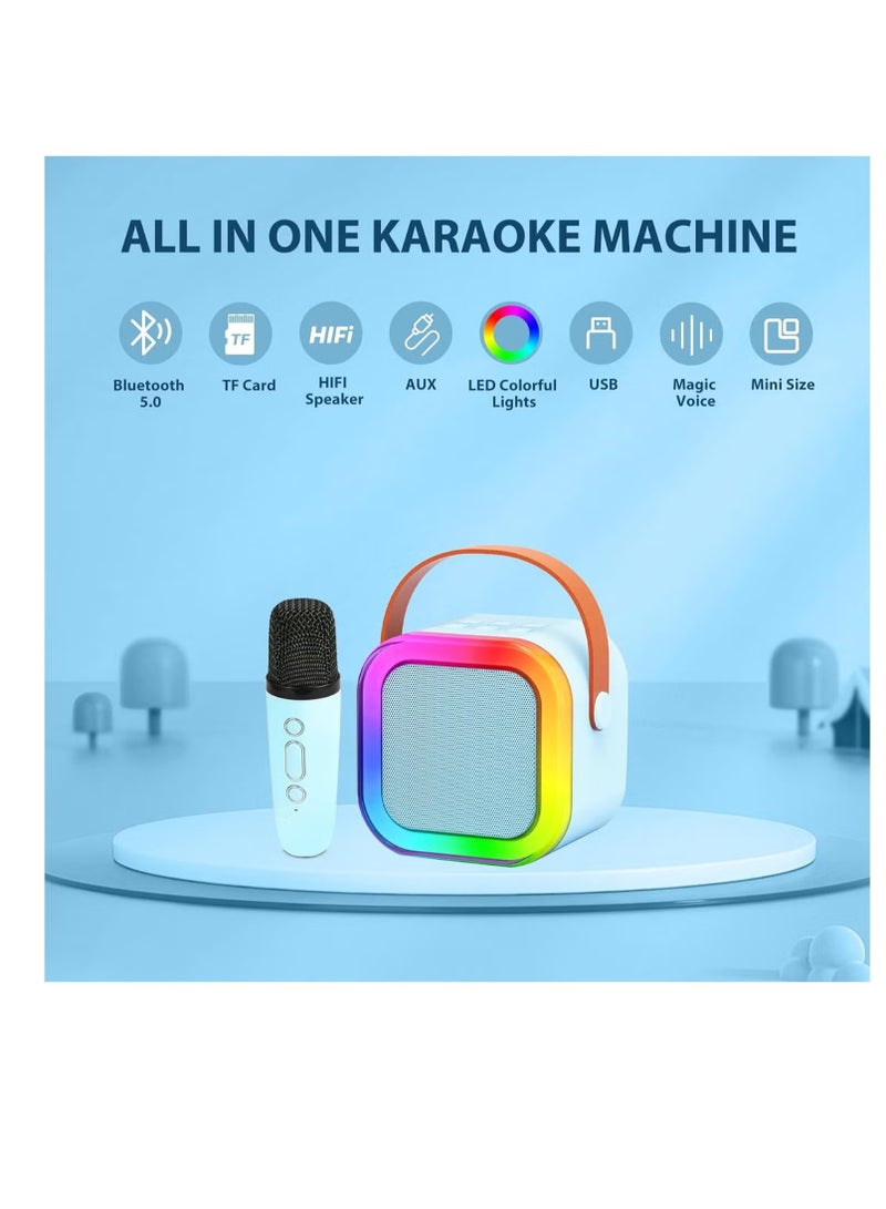 Kids Karaoke Microphone Machine Wireless Mini Portable Bluetooth Speaker Music Toys Fun Birthday Gifts for Girls, Boys & Toddlers for Singing Birthday - Blue - Image 5