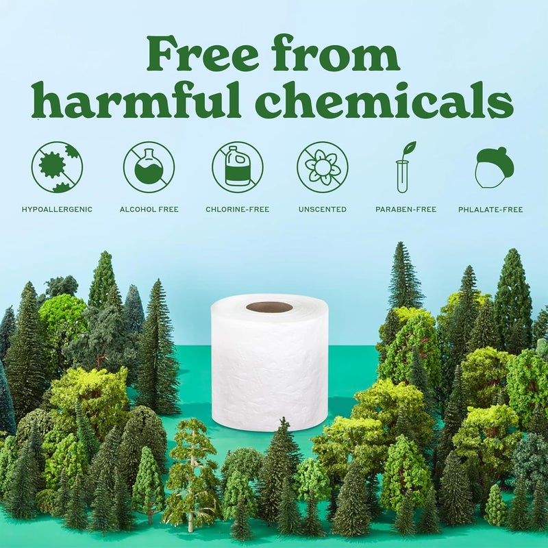 CABOO Tree Free Toilet Paper, Septic Safe Bath Tissue, Soft 2 Ply Sheets, 300 Sheets Per Roll, 16 Double Rolls - Image 5