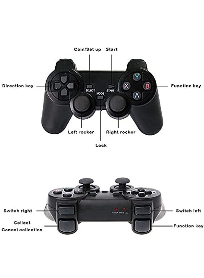 جهاز تشغيل العاب الفيديو الرقمية ريترو 64 جيجا وحدة تحكم كلاسيك عالية الدقة HD مزود بأكثر من 10000 لعبة مدمجة 9 محاكاة ومخرج فيديو تلفزيون HDMI  ، أسود - Image 3